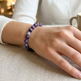 Natural Chevron Amethyst Gemstone Bracelet