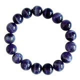 Natural Chevron Amethyst Beaded Stretch Bracelet
