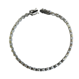 Classic 14K White Gold Round-Cut Stone Tennis Bracelet