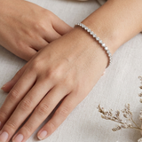 Classic 14K White Gold Round-Cut Stone Tennis Bracelet