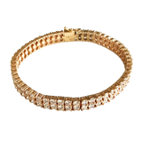 14K Yellow Gold Double-Row Stone Tennis Bracelet