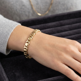 Vintage 14K Yellow Gold Hugs and Kisses (XOXO) Link Bracelet