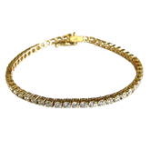 14K Yellow Gold Tennis Bracelet with Round cut Stone