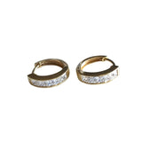 14K Gold & Premium Cubic Zirconia Huggie Hoop Earrings