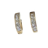 14K Gold & Premium Cubic Zirconia Huggie Hoop Earrings