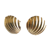 14K Gold Fluted Half-Hoop Earrings