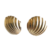 14K Gold Fluted Half-Hoop Earrings