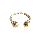 Elegant 14K Gold Teardrop Earrings with Polished Sphere Accent