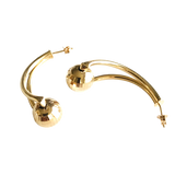 Elegant 14K Gold Teardrop Earrings with Polished Sphere Accent