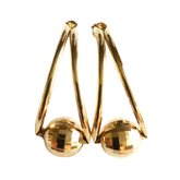 Elegant 14K Gold Teardrop Earrings with Polished Sphere Accent