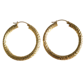 Elegant 14K Gold Wide Hoop Earrings
