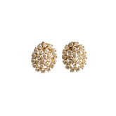 14K Gold Brilliant-Cut Stone Cluster Stud Earrings