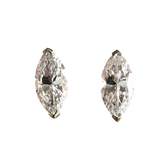 14K Yellow Gold Marquise-Cut Stud Earrings with V-Prong Setting