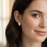 14K Yellow Gold Marquise-Cut Stud Earrings with V-Prong Setting