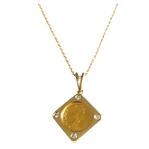 14K Gold Coin Pendant Necklace