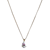 14k Gold Long Length Necklace with Pear-Shaped Premium Cubic Zirconia Pendant