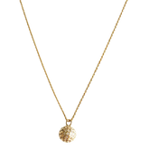 14K Gold Pave Crystal Ball Pendant Necklace