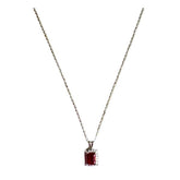 Elegant Sterling Silver Necklace with Lap Created Color Stone Pendant