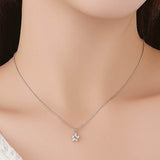 Shimmering Sterling Silver Flower Charm Necklace