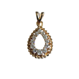 14K Gold Teardrop Pave Sparking Pendant