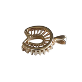 14K Gold Baguette Cut Stones Horseshoe Pendant