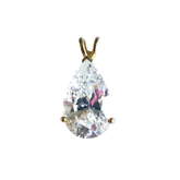 14K Gold Premium Cubic Zirconia Pear-Shaped Pendant