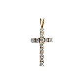 14k Gold Premium Cubic Zirconia Cross Pendent
