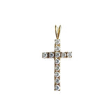 14k Gold Premium Cubic Zirconia Cross Pendent