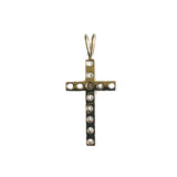 14k Gold Premium Cubic Zirconia Cross Pendent