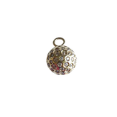 14K Gold Pave Sparkling Stones Ball Pendant
