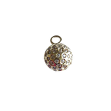 14K Gold Pave Sparkling Stones Ball Pendant