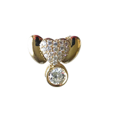 "14K Gold Heart & Solitaire Drop Pendant"