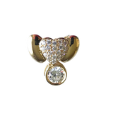 "14K Gold Heart & Solitaire Drop Pendant"