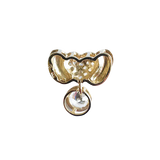 "14K Gold Heart & Solitaire Drop Pendant"