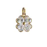 14K Gold & Brilliant Stones Four-Leaf Clover Charm