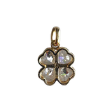 14K Gold & Brilliant Stones Four-Leaf Clover Charm