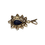 14K Gold Pear-Cut Lap Created Color Stone Pendant