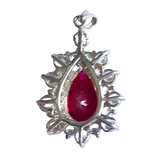 Sterling Silver Pear-Cut Lap Created Color Stone Pendant