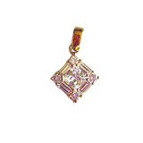 14K Gold Brilliant Stones Square Cluster Charm / Pendant