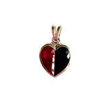 Sterling Silver Two-Tone Lap Created Color Stone Heart Charm