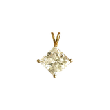 14K Yellow Gold Kite-Set Princess Cut Stone Solitaire Pendant