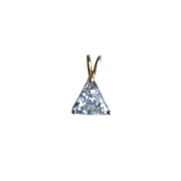 14K Gold Triangle Shape Premium Cubic Zirconia Solitaire Charm