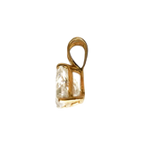 14K Yellow Gold Triangle Shape Premium Cubic Zirconia Solitaire Charm