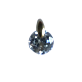 14K Gold Round Solitaire Small Charm