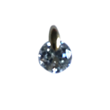 14K Gold Round Solitaire Small Charm