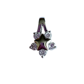 Sterling Silver Celestial Star Charm with Cubic Zirconia