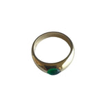 14K Gold Dome Ring with Lap Created Color Stone Cabochon
