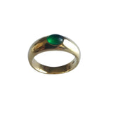 14K Gold Dome Ring with Lap Created Color Stone Cabochon