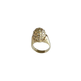 14K Gold Lap created gem stone Pavé Dome Ring