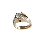 This is a stunning 14k Gold Premium Cubic Zirconia Solitaire Ring Set.
